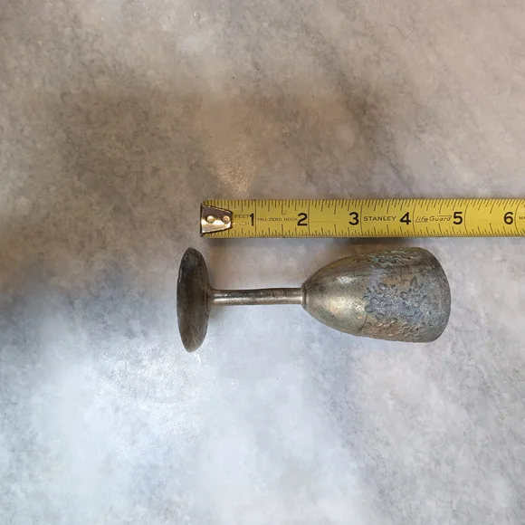 Antique Silver Plated Goblet Set of 6 with Serving Tray from Occupied Japan - Picture 8 of 8